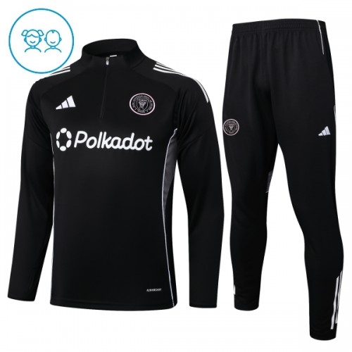 Inter Miami CF Sweat d'Entraînement Quarter-Zip 2025-26 Noire Enfant Inter Miami CF Sweat d'Entraînement Quarter-Zip 2025-26 Noire Enfant